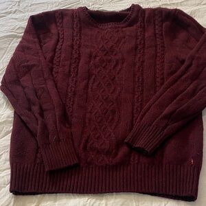 Levi’s Lambswool Blend Burgundy Cable Knit Sweater